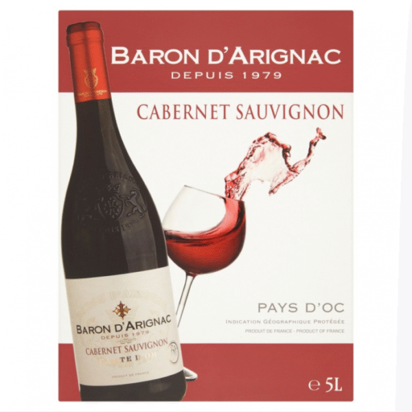Red Wine France Baron D’Arignac Cabernet Sauvignon Pays d’Oc BIB
