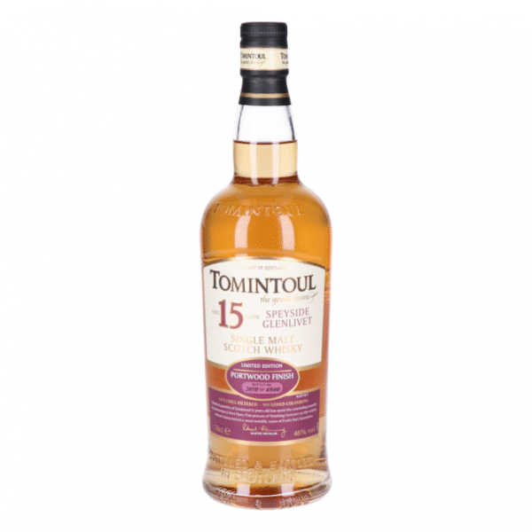 Tomintoul Whisky Speyside Glenlivet Portwood Finish Aged 15 Years in Tube