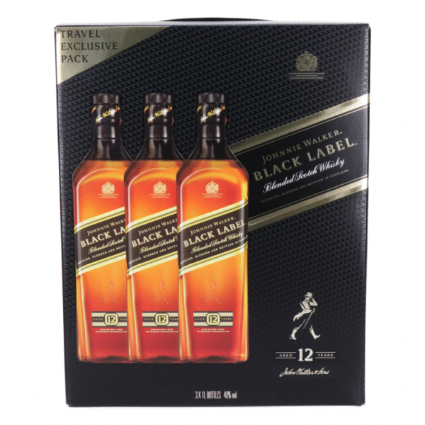 Johnnie Walker Black Label Whisky Travel Exclusive Pack Aged 12 Years