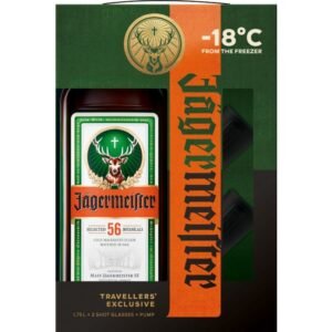 Jagermeister Liqueur Travellers’ Exclusive Party Pack + 2 Shot Glasses